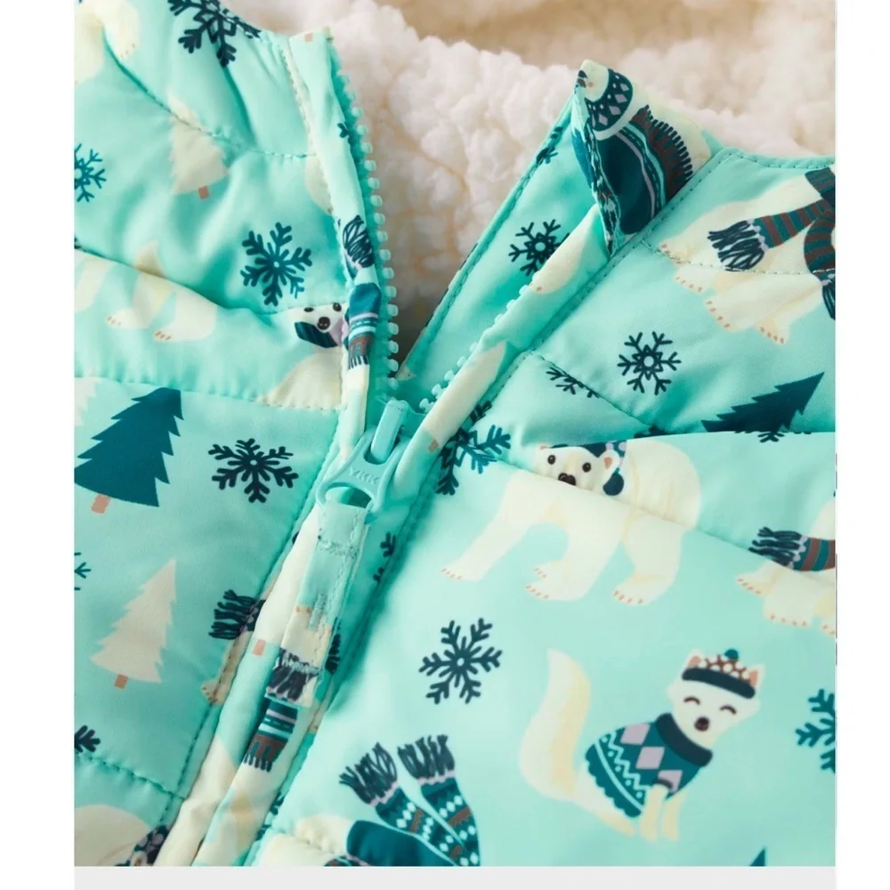 ❤️ Gymboree Girls Polar Bear Puffer Jacket - Nordic Adventure NWT‼️LAST ONE LEFT